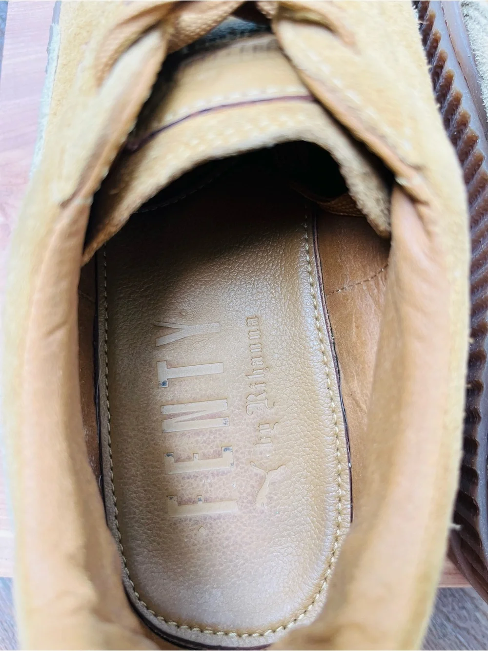 Puma Cleated Creeper Rihanna Fenty in Golden Brown Women’s Size 9